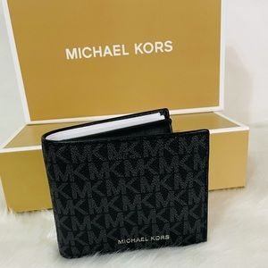 NWT Michael Kors black Cooper Billfold Wallet